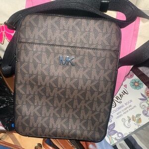 Michael Kors Brown MK Monogram Messenger Bag